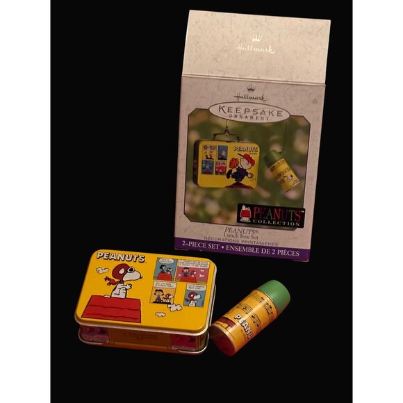 Hallmark Keepsake Ornament Peanuts Collection Snoopy Lunch Box & Thermos - Picture 5 of 8